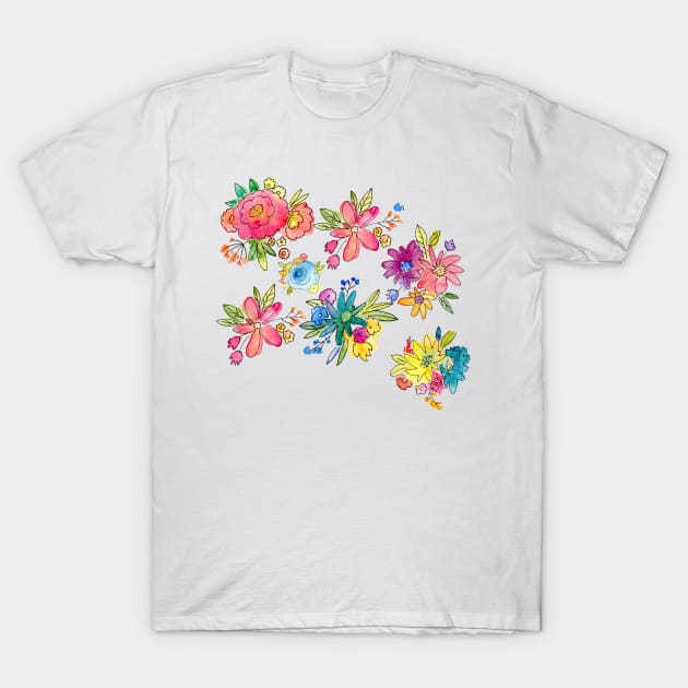 Water Color Florals T-Shirt by justrachna